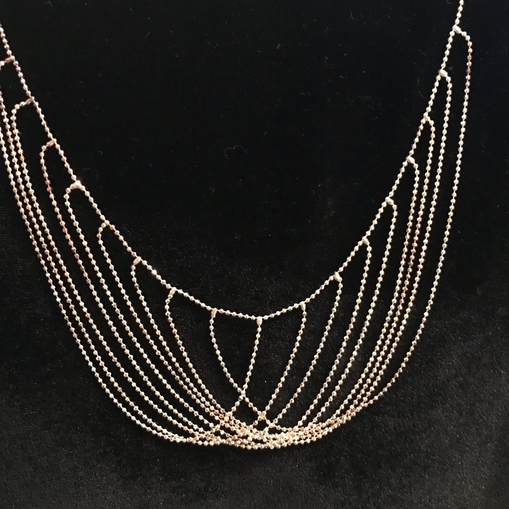 Dyanema Necklace Sterling Silver Rose Gold Italy - Picture 2 of 4